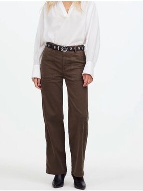 MADEWELL Low Slung Baggy Pants 26 Brown Utility Relaxed Minimalist Quiet Luxury